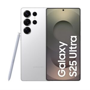Samsung Galaxy S25 Ultra 5G AI Smartphone (Titanium Whitesilver, 12GB RAM, 256GB Storage), 200MP Camera, S Pen Included, Long Battery Life